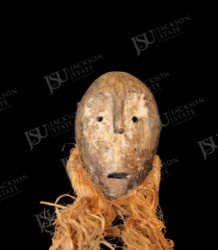 Lega Lukwakongo-Style Maskette with Raffia Beard