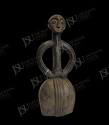Luba- or Hemba-Style Figural Rattle with Gourd Resonator