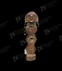 Teke- or Kongo-Style Power Figure with Beads and Abdominal Cavity