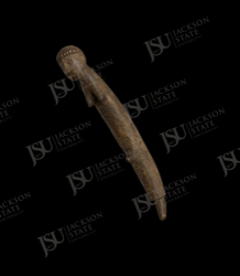Curved Horn or Tusk-Form Implement with Figural Head