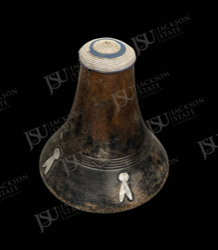 Decorated Calabash Vessel with Coiled Lid