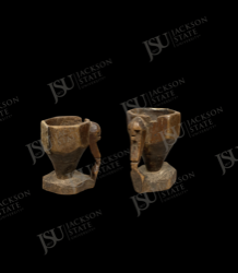 Pair of Kuba-Style Figural Palm-Wine Cups