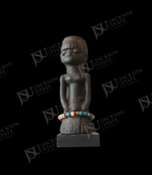 Baule-Style Seated Female Figure with Beads