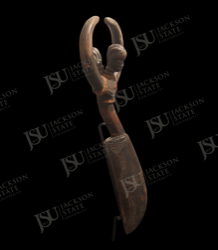 Mangbetu-Style Ceremonial Sickle Knife with Figural Handle